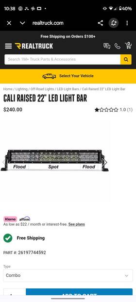 Cr2464 Cali Raised 52 Inch Combo Curved Led Light Bar And Roof Bracket Kit New