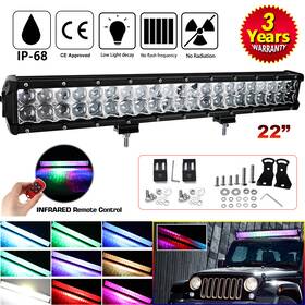 9624rashbcm79040 Carmodificationclub Slim 22 Inch Led Light Bar For Jeep Off-road Atv Rgb Strobe Multicolor Changing
