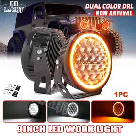 Autoam6394 Carmodificationclub 9 Inch 600w Led Work Light Dual Color Drl Spot Beam Offroad Driving Fog Lamp
