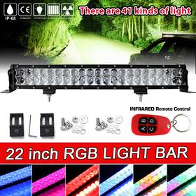 Cbd9624r-l-22 Carmodificationclub Multi-color 22 Inch Led Light Bar Hunting Atv For Jeep Off-road Rgb Strobe