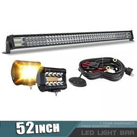 Ciascy 682310226136 52 Inch Straight Led Light Bar Driving Offroad 4 Pods For Truck Suv