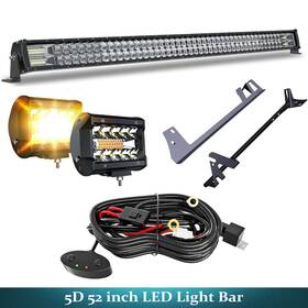 Ciascy-10.19-8 Ciascy 52 Inch Led Light Bar Combo With Mounting Brackets Fit 07-18 Jeep Wrangler Jk Z