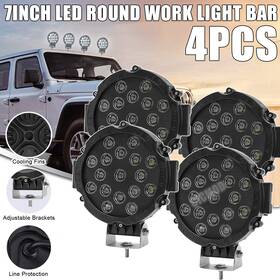 Cicmod 810032300906 4pcs 7 Inch 51w Round Led Work Lights Spot Pods Fog Light Offroad Driving Truck Atv