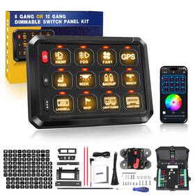 0105-rgbsp-8 Colight Rgb 12 Gang Switch Panel Strobe Bluetooth Circuit Control Box For Led Light Bar