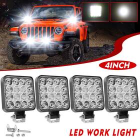 1442ws-r-slim Colight 4pcs 48w Spot Work Led Light Bar Square Lamp Driving Offroad Suv Car Truck Slim
