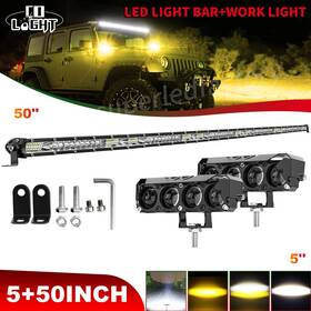 18043c-a Colight 50 Inch Led Light Bar Single Row Spot Flood Combo Beam 52 5 Work Lights