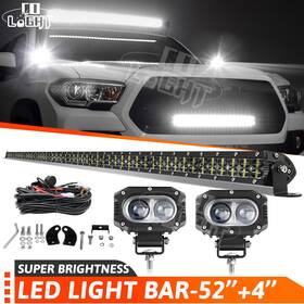 300w5dtoyota Colight 52inch Straight Led Light Bar 6d Dual-row Pods Kit For Toyota Tacoma 2005 - 2020