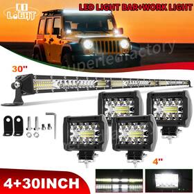 Colight 32 4x 4 Inch Led Light Bar Spot Flood Combo Work Utv Truck Suv Atv 4x4 Cube Pods