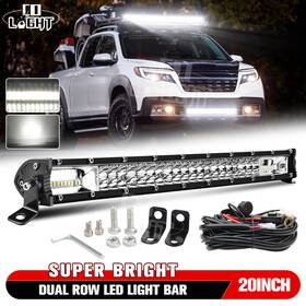 35-976a Colight 20 Inch 600w Led Light Bar With Behind Grille Mount Wiring For 17-up Honda Ridgeline
