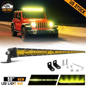 4849505152 Colight Roof 50 Inch Slim Led Light Bar Flood Spot Offroad Driving Truck 4wd Suv Utv 52 Amber