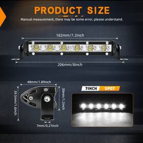 579610s252 Colight Slim 7 Inch 13 20 26 32 38 44 50 Led Light Bar Single Row Off Road Driving 4wd Suv
