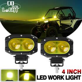 914z-y Colight 2x 4inch Yellow Led Cube Pods Work Light Bar Spot Driving Fog Lamp Offroad Atv