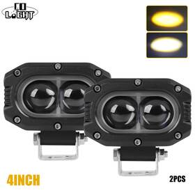 914zbdsy76327836 Colight Pair 4inch Led Work Light Amber Cube Pods Spot Flood Driving Fog Lamp Offroad