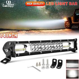 93s012c-m-vor Colight 14 Inch Dual Row Led Light Bar Flood Spot Combo Offroad Work Driving 4wd Truck