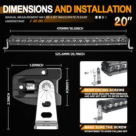 9610-65 Colight Slim Curved Led Light Bar 20-50inch Single Row Combo Beam Off Road Truck Suv Atv