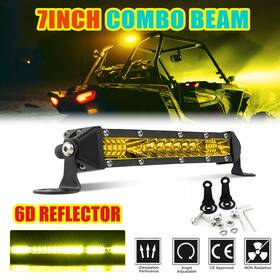 9610b-y Colight 7 Inch Yellow Led Work Light Bar Slim Truck Offroad 4wd Driving Fog 8ftft