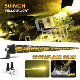 9610b-yz-y Colight Yellow 50 Inch Slim Led Light Bar Combo Fog Driving Offroad Truck Suv 4wd 52ftft