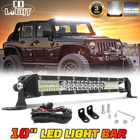 9610bdggkjghb70 Colight Single Row 990w 10 Inch Led Light Bar Wire Combo Flood Spot Offroad Truck Utv Suv