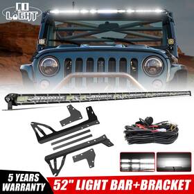 9610byzafnjsn365057 Colight Slim 52 Inch Led Light Bar Combo Mount Bracket Kits For Jeep Wrangler Jk 2007-2018