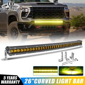 9610g-fg-65 Colight 26inch Yellow Single Row Led Work Light Bar Flood 4wd Truck Suv Atv Driving Lamp