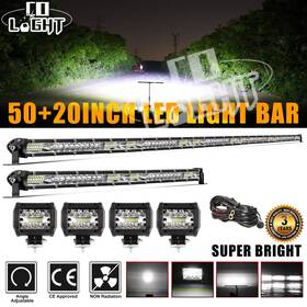 9610yz-122 Colight Slim 52ftft Led Light Bar 22ftft 4x 4 Inch Pods Combo Kit For Jeep Wrangler Jk Tj Yj Cj
