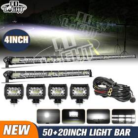 9610yz-158 Colight 52ftft Led Light Bar 22ftft 4 Inch Pods Combo Kit For Jeep Wrangler Jk Tj Jt Patriot