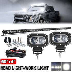 914z-d-xc-w Colight 9610z Roof 50 Inch Led Light Bar 2x 4 Pods 2-leads Wire Kit For Ford F250 F350 1999-2015