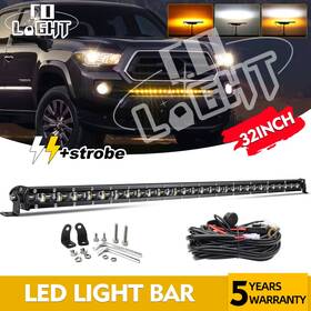 9610z-bs-168 Colight Slim Bumper 32 Inch Led Light Bar Strobe Amber/white Beam For Toyota Tacoma 2016-23