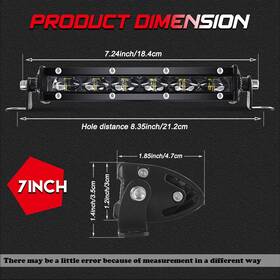9610z7-50 Colight 7/14/20/26/32/38/44/50 Inch Slim Led Light Bar Spot Flood Offroad Driving Utv Suv