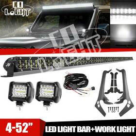 9620a-035d-168 Colight Upper Roof 52 Inch Led Light Bar Combo 4ftft Pods Kit For Jeep Wrangler Jl 18-24