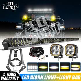 9620a-035d Colight 52ftft Led Light Bar 2 Inch Pods A Pillar Mount For Jeep Wrangler Jl 18-20 21 22 23 24