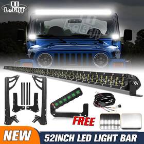 9620a-z-029b-158 Colight 52 Inch Led Light Bar Combo Beam Roof Mount Bracket Kit For 07-18 Jeep Wrangler Jk
