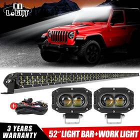 9620a-z-52914zss Colight 52inch Led Light Bar Spot Flood Combo 2x Amber/white 4 Inch Pods Wire For Jeep