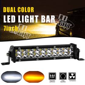 9620bs Colight 7 Inch Led Work Light Bar Amber/white Strobe Flash Offroad Driving Fog Atv