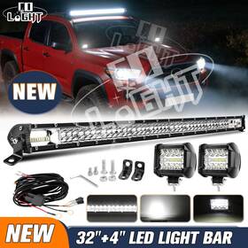9632t-158 Colight 9620z For 2016-2023 Toyota Tacoma 32 Inch Led Light Bar 2x 4 60w Pods Combo Kit