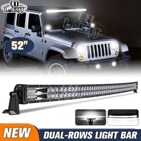 9627-158 Colight 52inch 600w Double Row Curved Spot Flood Led Light Bar Offroad Driving Truck 4wd