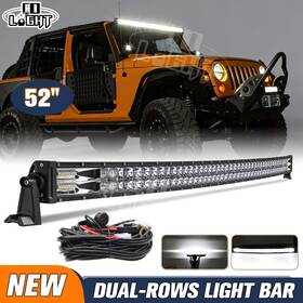 9627-c-158 Colight 52inch Led Light Bar Spot Flood 2pcs 4inch Pods Roof Brackets Kit