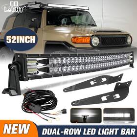 9627-c-ft001-158 Colight For 07-14 Toyota Fj Cruiser 52 Inch Curved Led Light Bar With Roof Mount Bracket And Wire