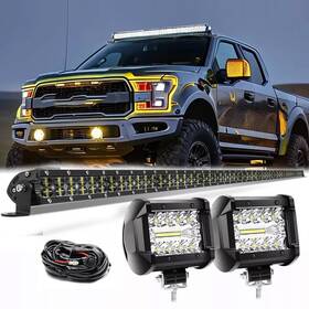 9627c52 Colight 52 Inch Led Work Light Bar Flood Spot Off Road 4 Pods Lights For Suv Atv Jeep Ford