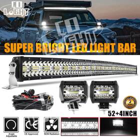 9632t Colight 9631t Roof 52 Inch Curved Led Light Bar Combo 4 Pods Lamp Offroad For Ford Suv Gmc