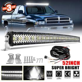 Colight 9631t-c-52inch Xz 52inch Roof Curved Tri Row Led Light Bar Combo Wire For 1994-2001 Dodge Ram 1500
