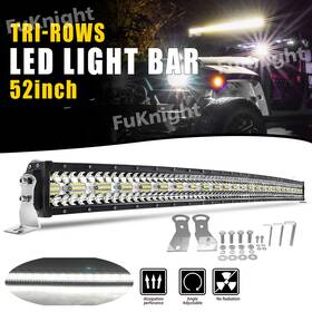 9631t-c Colight Tri-row Curved 52inch Led Light Bar Combo Beam Driving Off-road Truck Boat 50 Inch