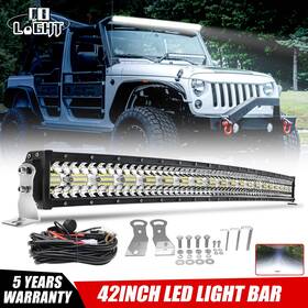 9631tc421 Colight Tri-row 42 Inch Curved Spot Flood Combo Led Light Bar For Jeep Wrangler Jk Tj Yj Cj