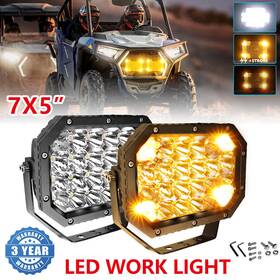Colight 982766743530 2pcs 7 X 5 Inch Led Work Bumper Driving Lights Bar Pods Amber Drl For Can-am Polaris