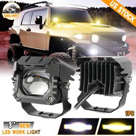 Colight 993-dtj-1pc 1x 3 Inch 40w Amber&white Led Work Light Bar 4wd Offroad Flood Pods Fog Driving Lamp