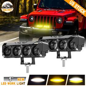993b-4-xd-2pc Colight Pair 5 Inch Led Work Light Amber White Cube Pods Spot Flood Driving Fog Lamp Offroad
