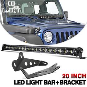 Aa3115 Colight 20-22 Inch Led Light Bar Kit Hood Top Mounting Brackets For 2007-17 Jeep Wrangler Jk