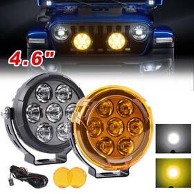 Autoam7086 Colight Pair 4.5 Inch Led Driving Work Light Strobe Fog Lamps Amber Cover For Jeep &5