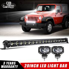 Be000082 Colight 20 Inch Led Light Bar Spot Flood Combo 2pcs 4 Pods For Offroad Jeep Truck 4wd