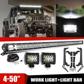 Colight Cmcl-10a-8-ty Roof 52 Inch Led Work Light Bar 2x 4ftft Cube Pod Mount Bracket For Jeep Wrangler Jl